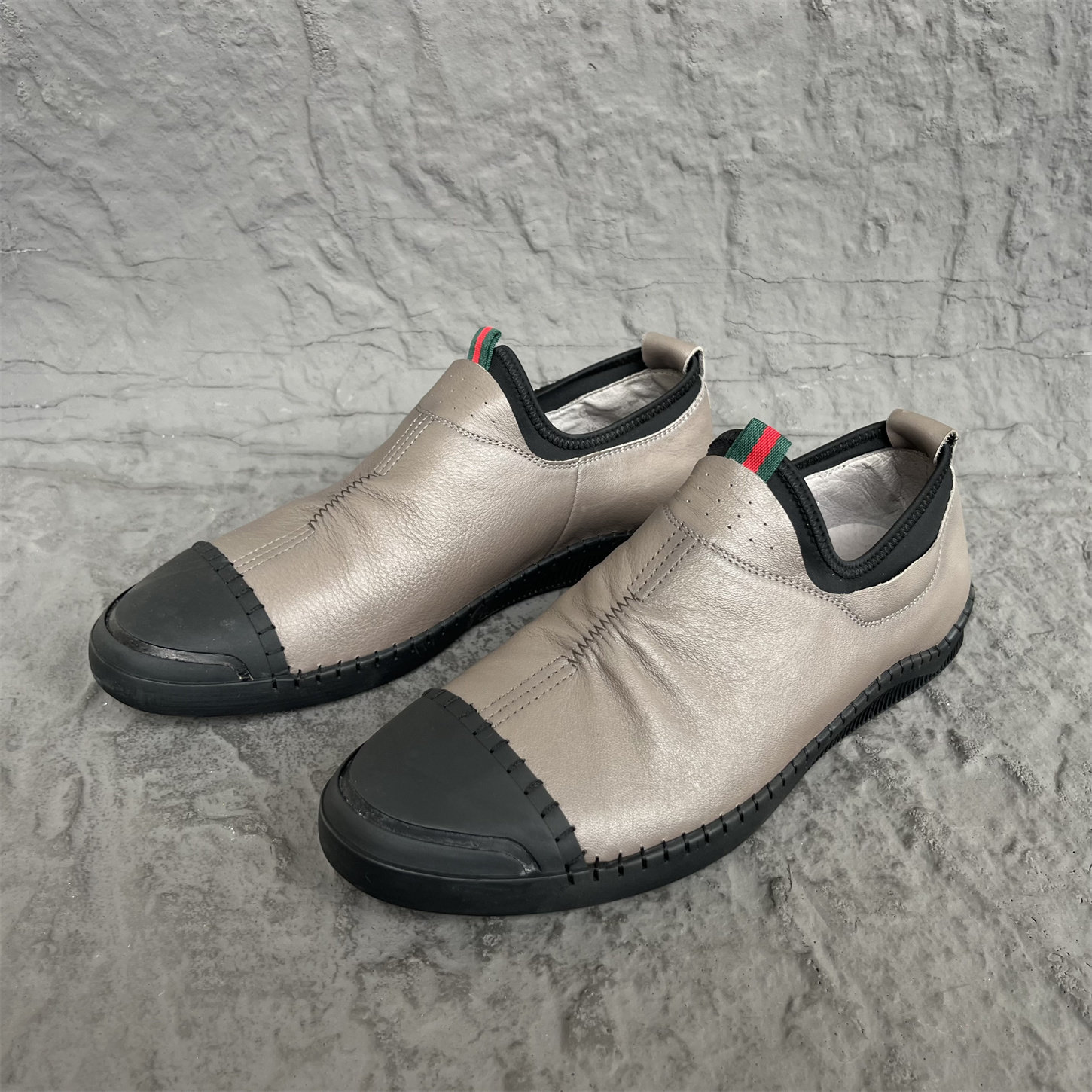 春秋款一脚蹬软皮软底豆豆鞋真皮头层牛皮缝线42码休闲套脚男鞋潮