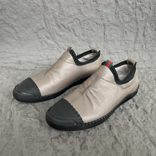 春秋头层牛皮一脚蹬男士豆豆鞋