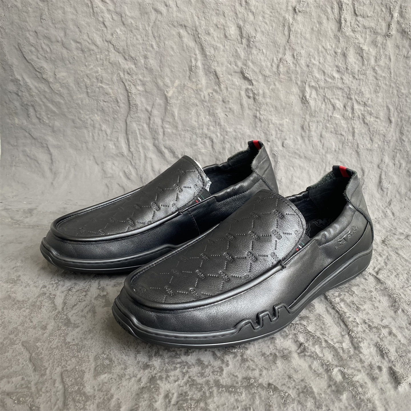 公牛正品男鞋春秋新款一脚蹬软皮软底缝线豆豆鞋休闲40/42/43码