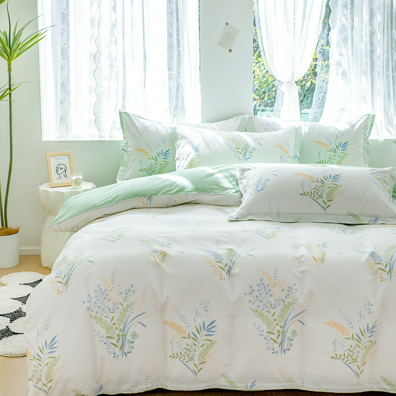 洁帛 床上清新四件套 床单款 被套200x230cm,床上用品,床品套件/四件套/多件套,淘宝优惠券,粉丝福利购,淘宝优惠卷