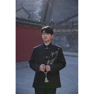 网图现货风中山装刺绣西服618-1-XZ06-P85控128图片