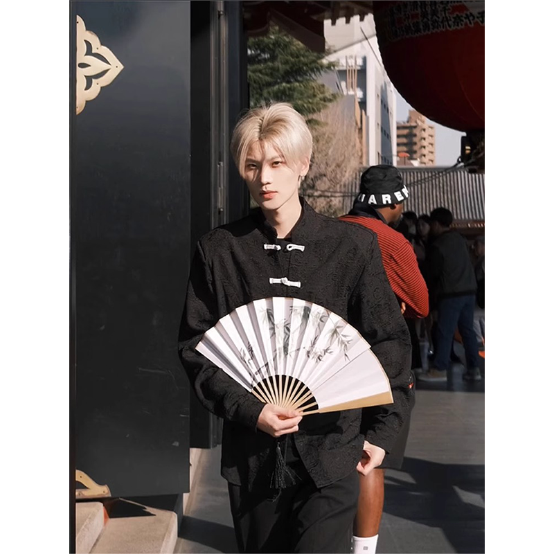 网图现货新中式长袖衬衫618-1-CS72-P60控78，男装衬衫，星座618-1