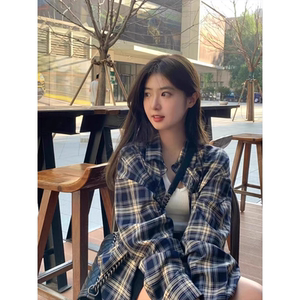 网图现货格子长袖衬衫春秋季新款XZ618-CS695-P40图片