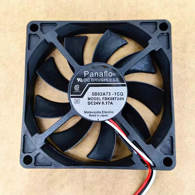 全新5B02A73 -1CQ FBK08T24H 24V 0.17A 3线报警功能 8cm散热风扇