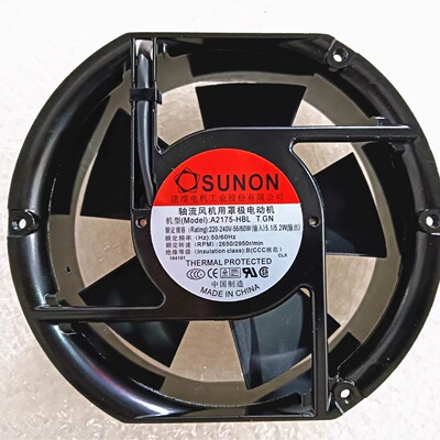 SUNON A2175-HBL 交流220V 双滚珠轴承铜线 17.2cm椭圆形散热风扇