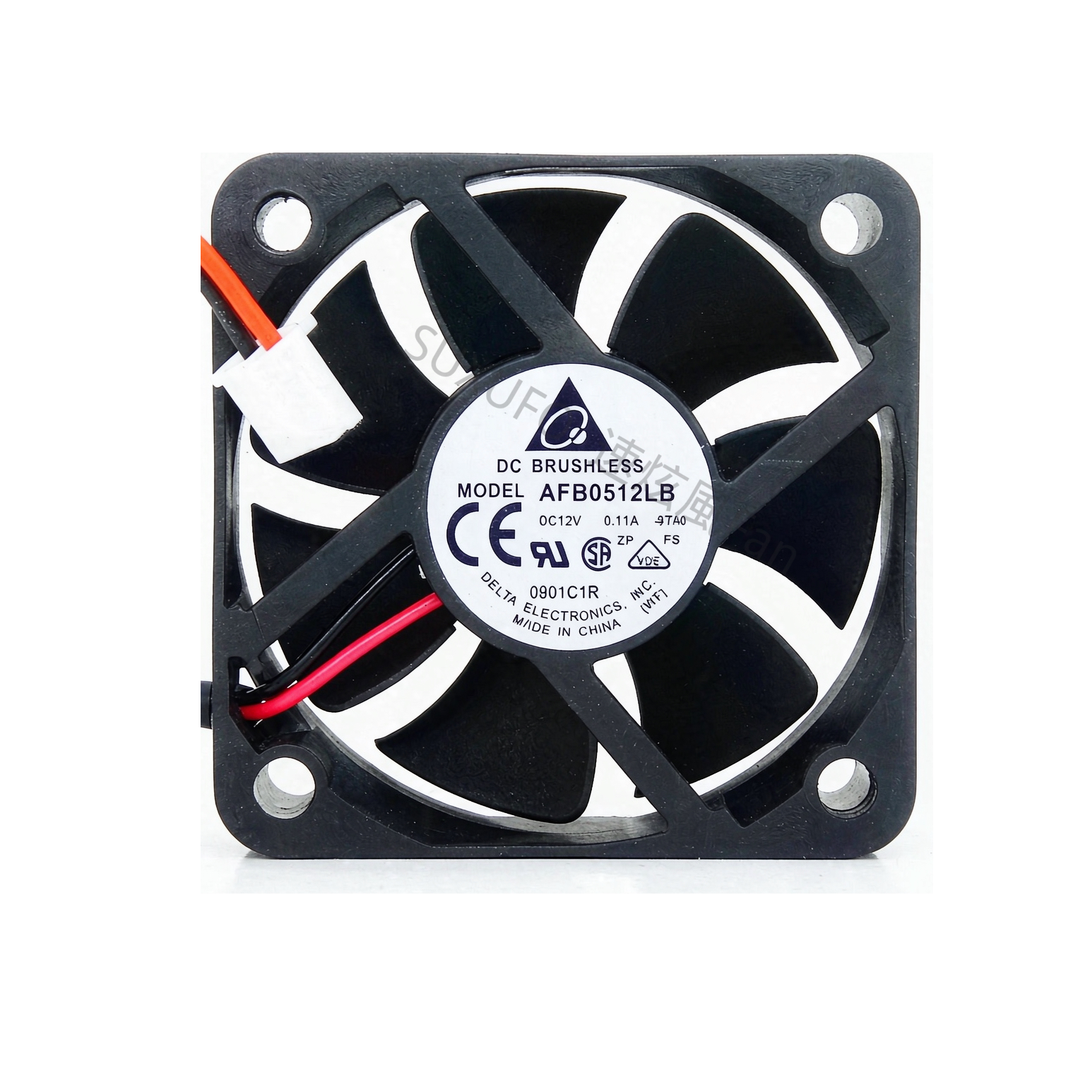 全新台达AFB0512LB 12V 0.11A 5厘米CM 5015 4线温控调速静音风扇