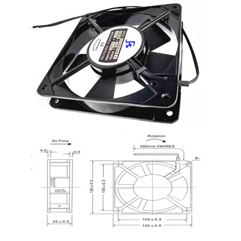 全新FS-12025H2SL FS轴流风机 AC220V-240 12cm厘米 工控散热风扇