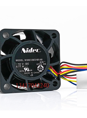 全新NIDEC W38S12BS1B5-80 A06 12V0.77A 3.8CM风扇800-106496-01