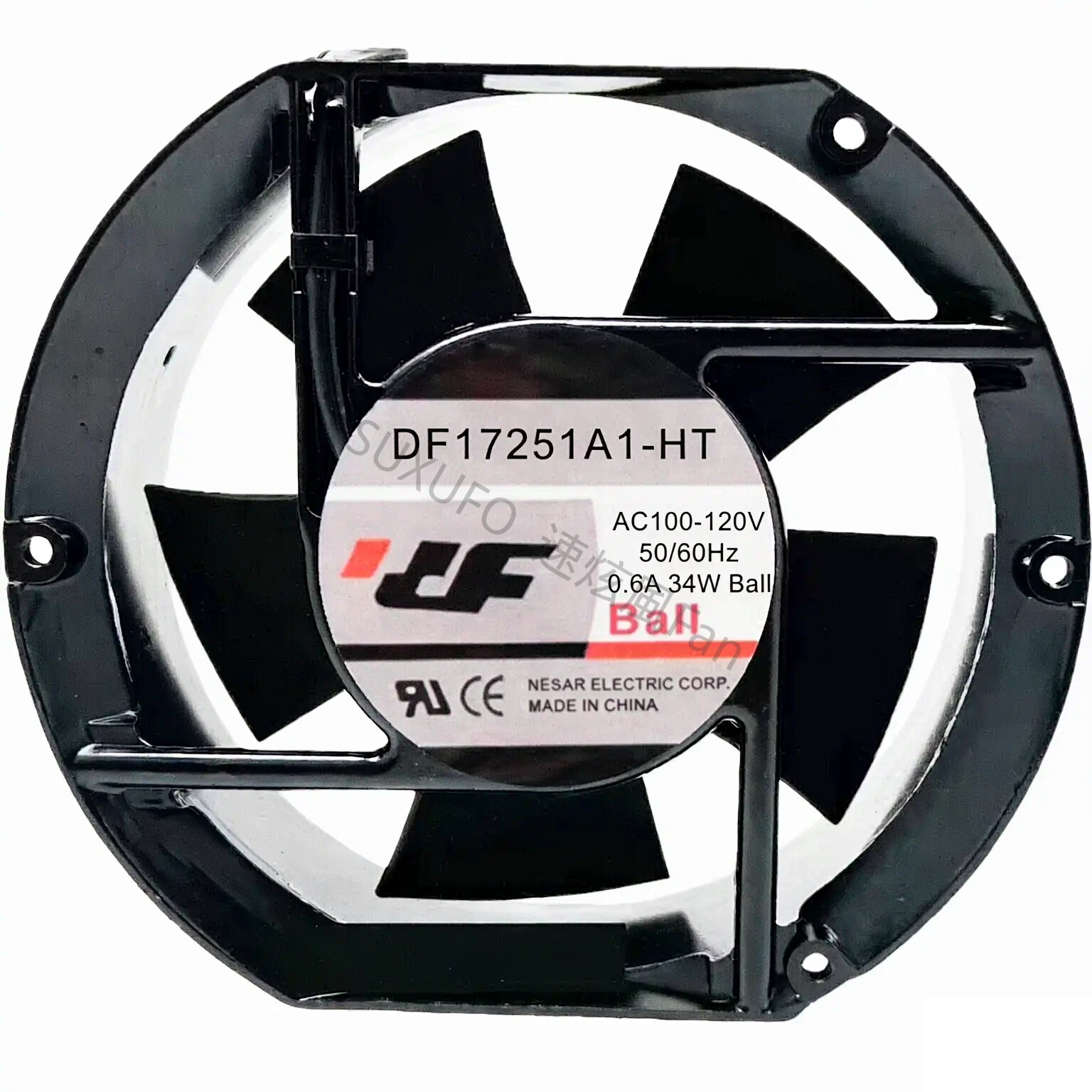 全新DF17251A1-HT AC100-120V 0.6A 34W17cm厘米机柜交流散热风扇