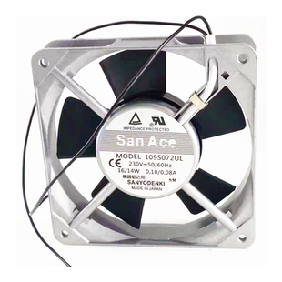 14W 0.10 全新三洋 12025 230V 0.08A 12cm散热风扇 109S072UL