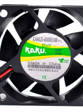 全新卡固KA6025-6000D24BPL DC24V 6025 6cm厘米滚珠轴承散热风扇