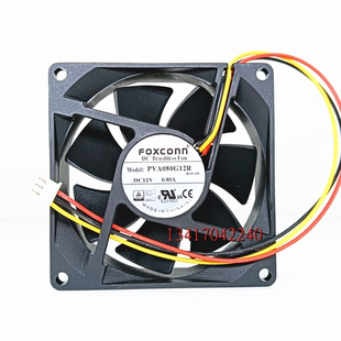 12V 厘米 PVA080G12R 3线散热风扇 8CM R14 8025 富士康 0.80A