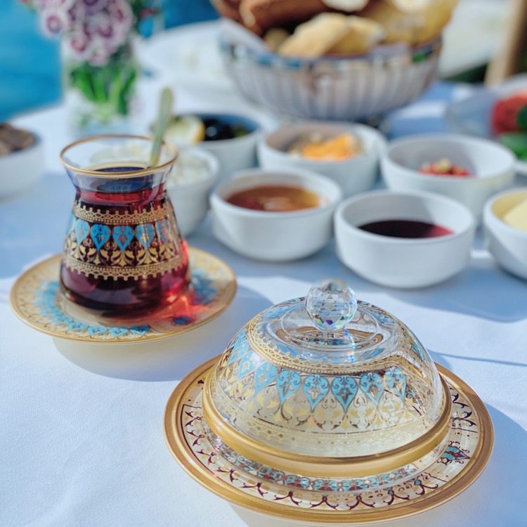 土耳其手工手绘糖罐点心罐饼干罐方糖罐配土耳其红茶杯中东特色