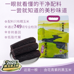 田里有草东北当季新鲜黑糯玉米棒黑苞米粗粮加热即食早餐代餐低脂