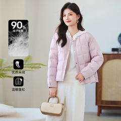 3S女装2025冬季新款简约百搭羽绒服女短款轻薄90%绒子含量磁吸扣