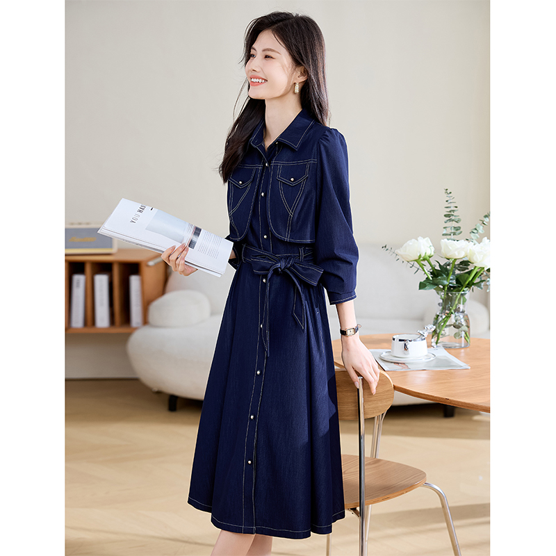 3S优雅气质风A字版型连衣裙