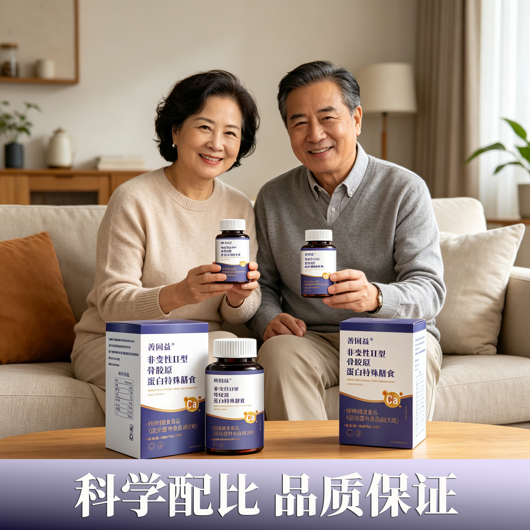 善固益非变性II型骨胶原蛋白特殊膳食补钙片官方正品运动营养食品