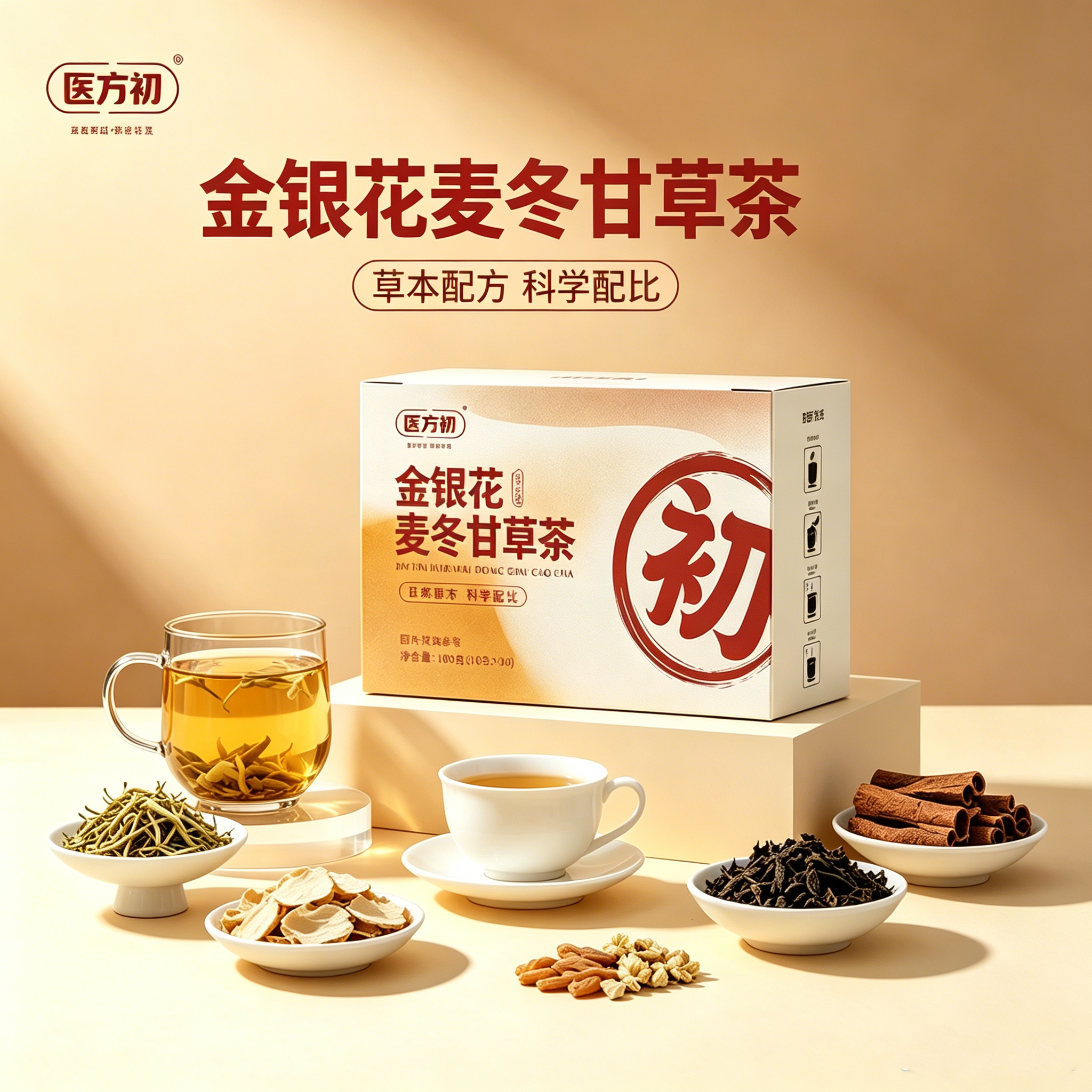 医方初金银花麦冬甘草茶官方舰旗店泡水喝茶饮品陈皮组合养生茶包