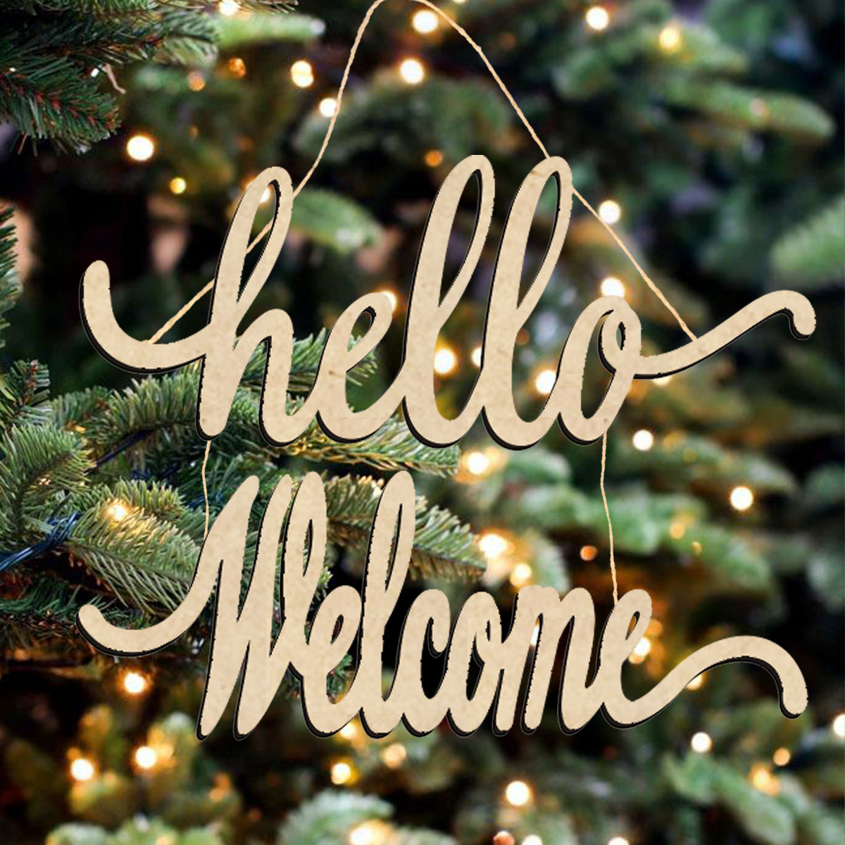 hello木牌创意个性定制婚礼木质挂牌摆饰Wellcome字母牌店铺挂饰