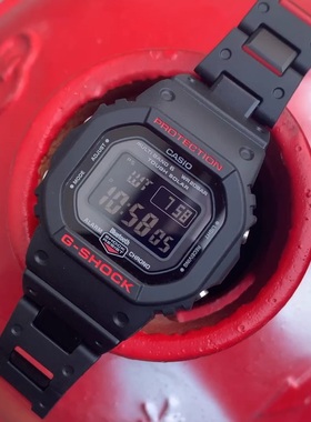 卡西欧手表男G-SHOCK太阳能电波蓝牙小方块运动表GW-B5600HR/BC