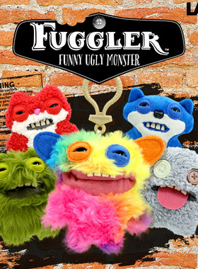 正版fuggler大牙齿萌牙怪兽挂件放克牙宝丑萌怪物公仔毛绒钥匙扣
