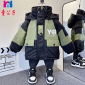 派克服男孩洋气加绒 儿童棉衣保暖外套冬装 男童夹棉外套秋冬季 新款