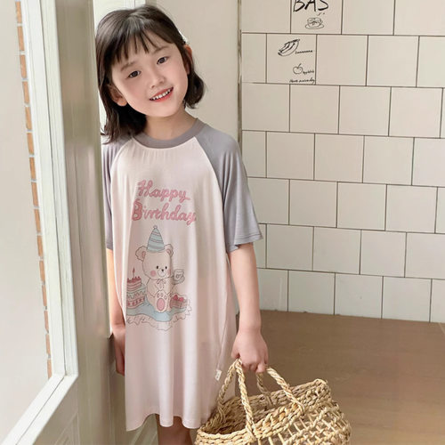 女童莫代尔睡裙儿童连衣裙薄款