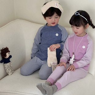 彤蓓佳新款儿童保暖内衣套装加厚男女童秋衣秋裤中大童睡衣家居服