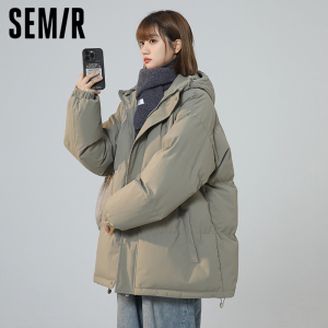 森马旗下minette冬连帽棉衣女加厚宽松学生棉服情侣面包服外套潮