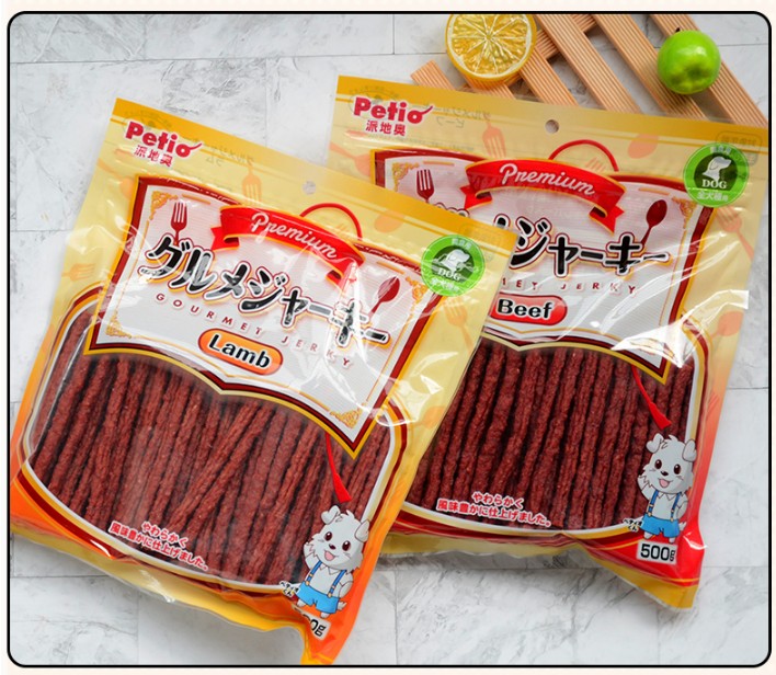 Petio派地奥狗狗零食牛肉棒奶酪鸡肉条磨牙奖励训练低盐配方500g