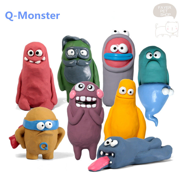 q-monster宠物狗狗乳胶发声玩具怪物泥人牛奶盒子狗狗陪伴玩具