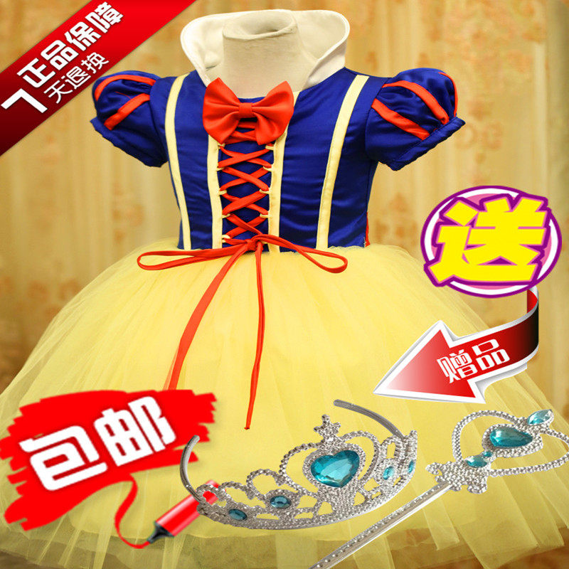 万圣节白雪公主裙儿童短袖礼服蓬蓬裙花童婚纱公主裙女童连衣裙秋