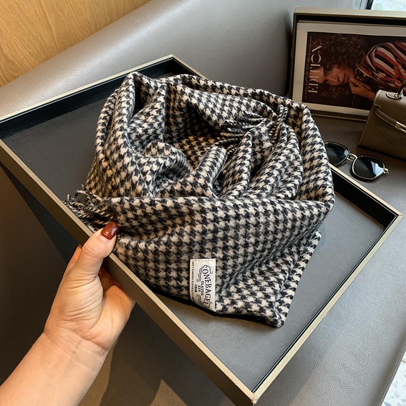 100%纯羊毛2024新围巾保暖围脖