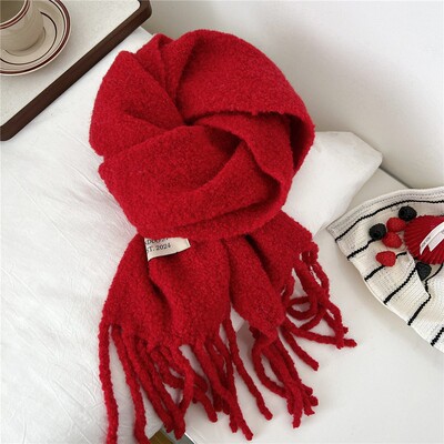 韩国代购同款氛围感绿色80%羊毛围巾女冬季百搭情侣保暖羊绒围脖