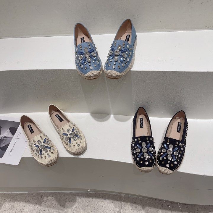 2022年春夏新款小香风渔夫鞋女平底水钻单鞋女脚蹬休闲懒人鞋子,女鞋,渔夫鞋,淘宝优惠券,粉丝福利购,淘宝优惠卷