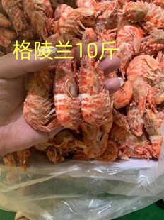 俄罗斯火龙虾北极虾 格陵兰虾 莱伯新鲜冷冻海鲜冰冻带籽10斤
