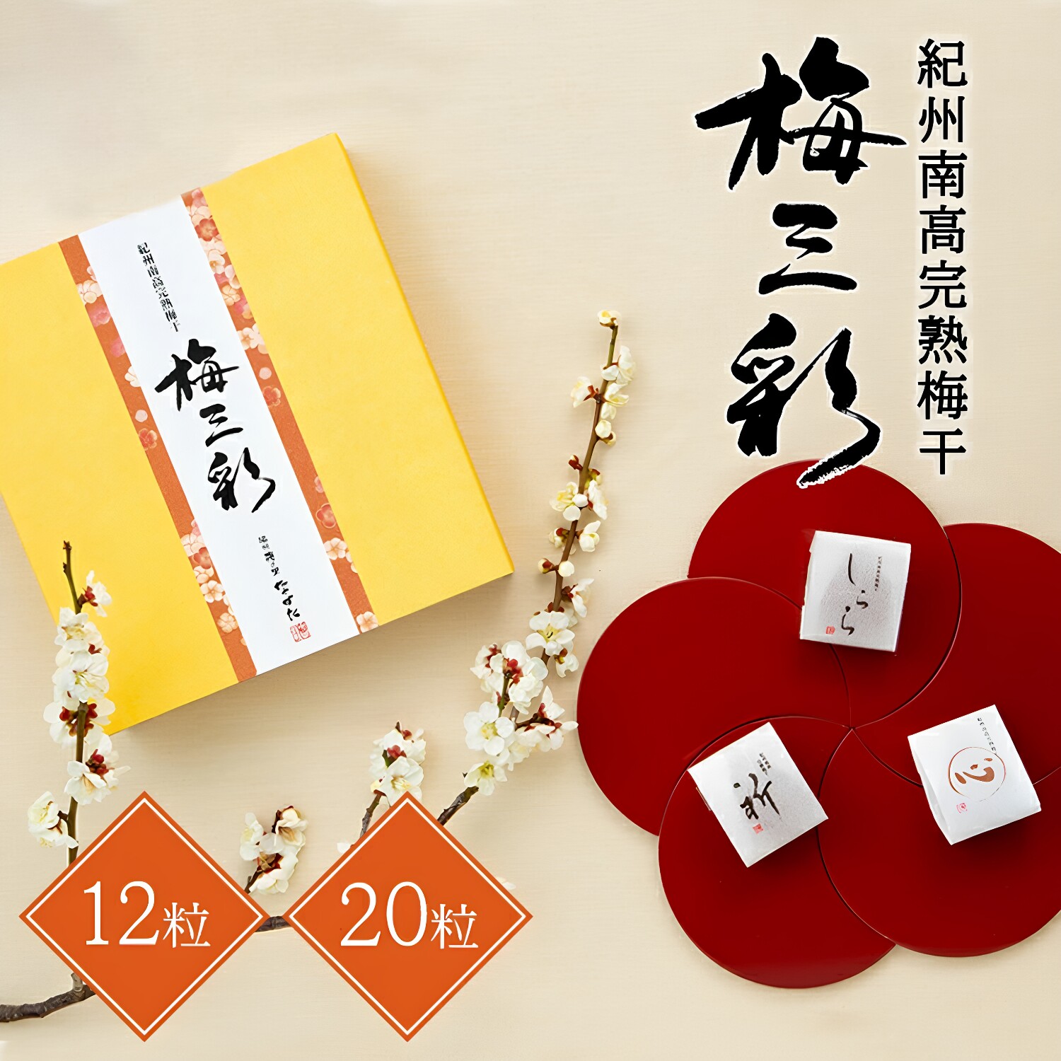 日本直邮 中田食品 纪州南高梅干 梅三彩白梅拌饭梅子 12粒/20粒