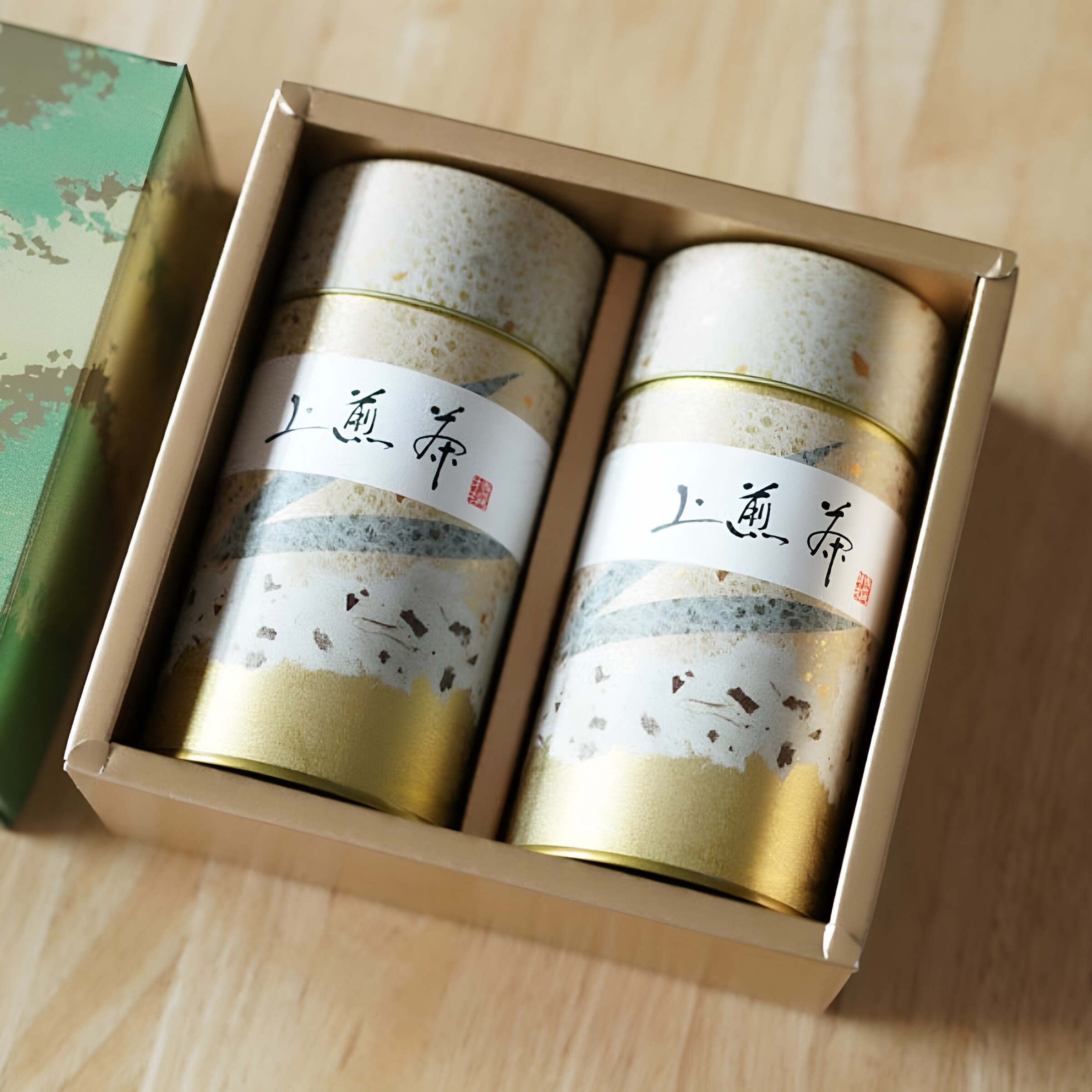 日本直邮 铭茶 辻峰园谨制 上级煎茶礼品 2罐装 绿茶共300g