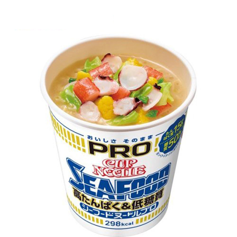 日本直邮 日清杯面78g*12杯泡面方便面pro海鲜味高蛋白低糖质1箱