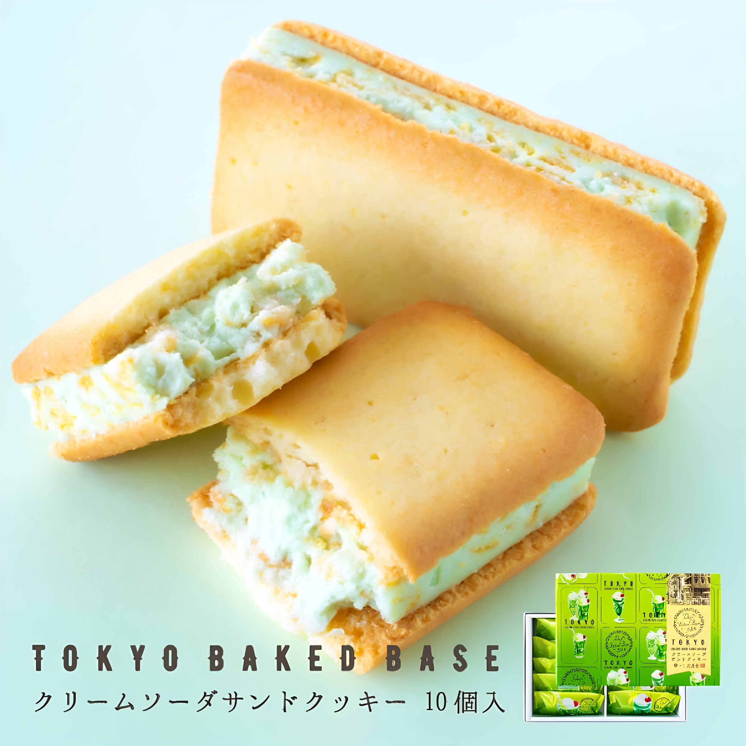 日本直邮 风美庵 TOKYO BAKED BASE 奶油苏打夹心曲奇饼干10个装
