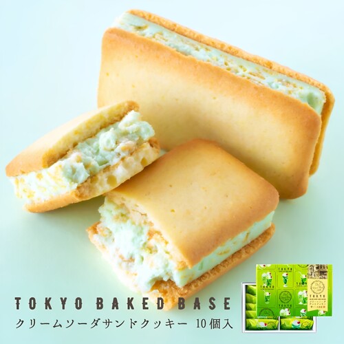日本直邮 风美庵 TOKYO BAKED BASE 奶油苏打夹心曲奇饼干10个装