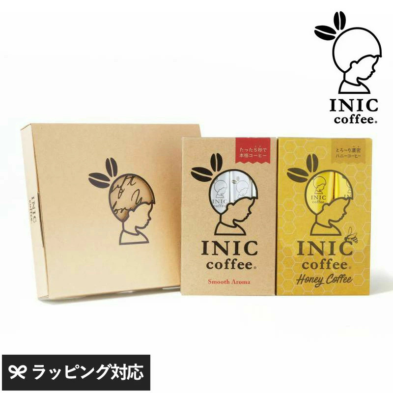 日本直邮INIC coffee 2Flavor Honey Gift柔滑黑咖啡蜂蜜咖啡组合