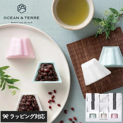 日本直邮 OCEAN ＆ TERRE 富士景 最中饼与日本茶套装 精选送礼