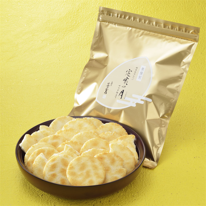 日本直邮小仓山庄 定家的月盐味沙拉仙贝日式风味米饼煎饼280g/袋