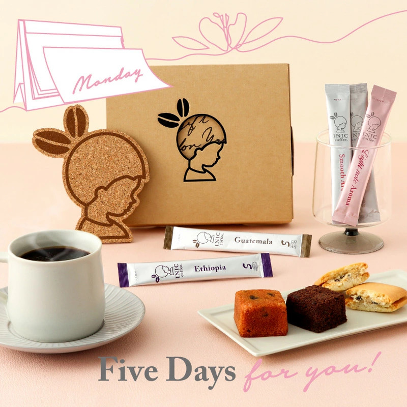 日本直邮INIC Coffee母亲节限定奢华咖啡甜点礼品咖啡5条+甜点3枚