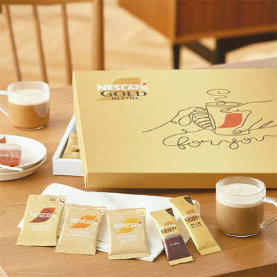 日本直邮 雀巢 GOLD系列咖啡速溶拿铁焦糖卡布奇诺黄金醇厚共48条
