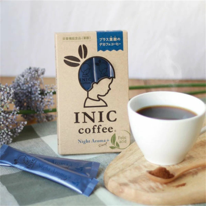 日本直邮INIC COFFEE 速溶咖啡 叶酸添加 脱因速溶咖啡 12条装