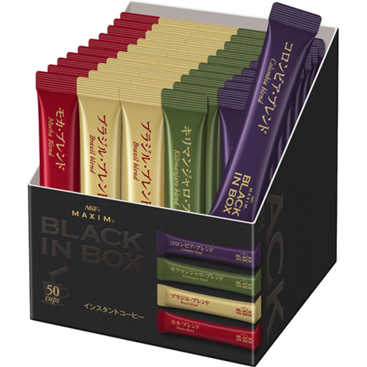 直邮代购日本咖啡 agf maxim速溶纯黑咖啡组合 50条/盒 共2盒