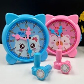 钟表模型小学教具三针联动一二年级小学生学习认识时间12 24小时