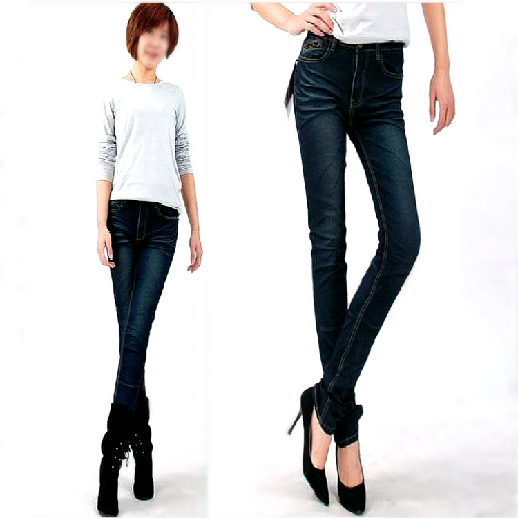 秋冬款修身显瘦有大码加长牛仔裤